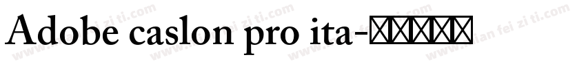 Adobe caslon pro ita字体转换